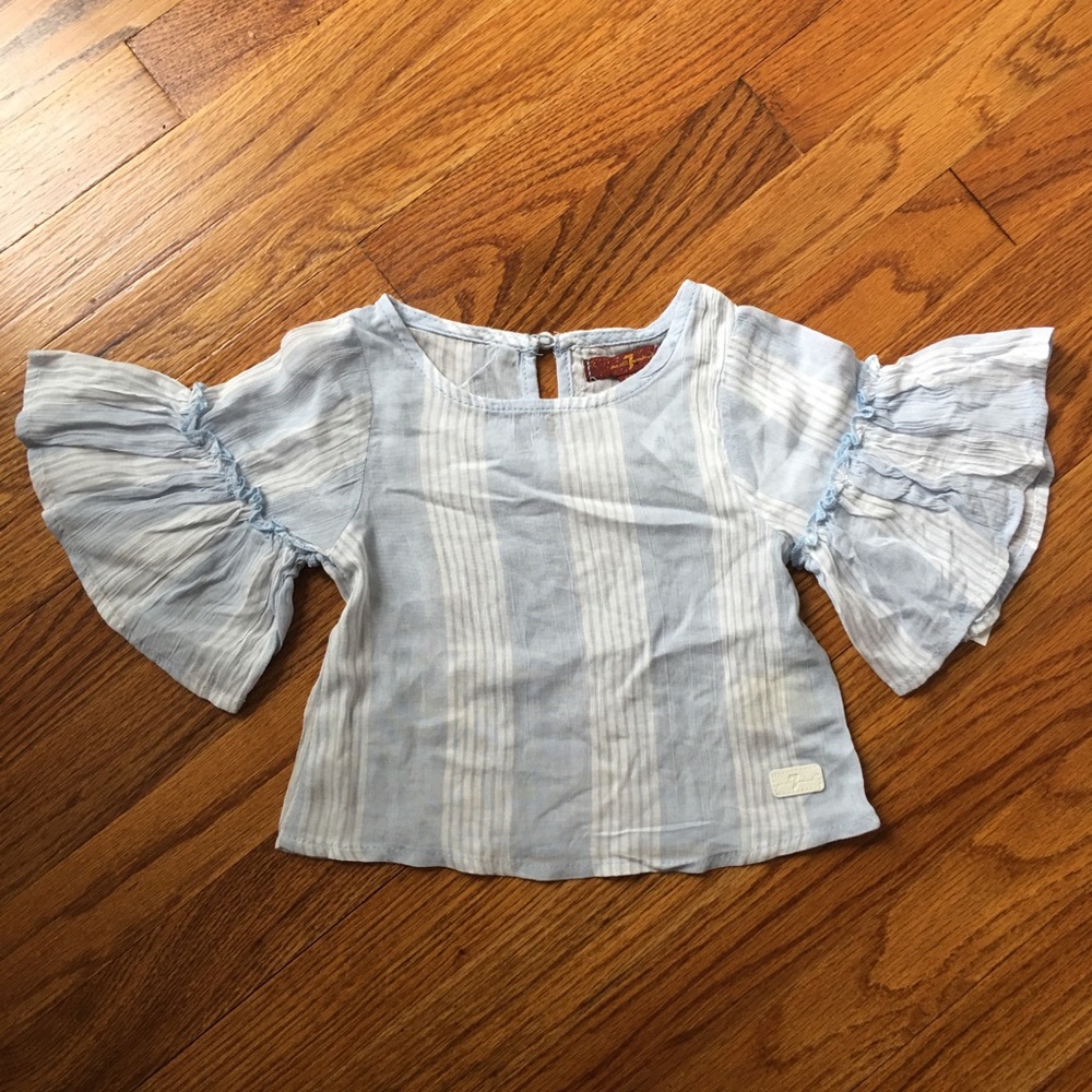 NWT Girls Striped Bell Sleeve top